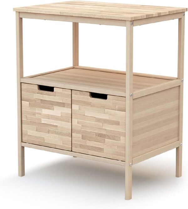 AT4 - Meuble à Langer ESSENTIEL Hêtre Brut | 68 x 66 x 90 cm | Plan à langer amovible inclus