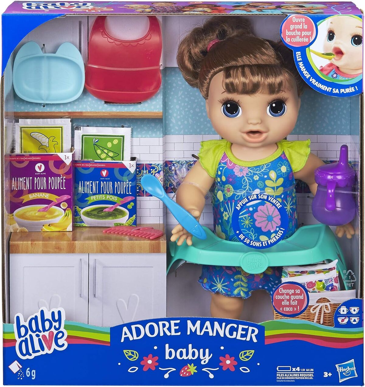 Test : baby Alive Adore Manger, poupée cheveux bruns