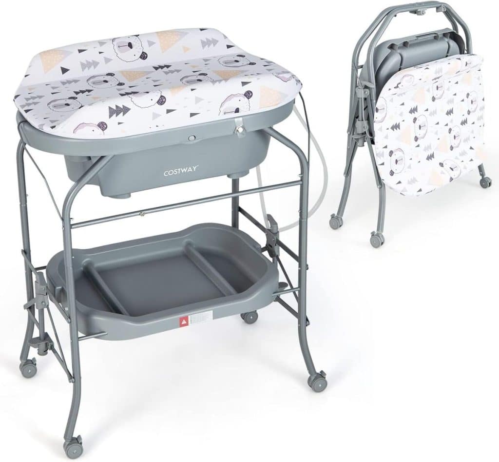 Test de la table à langer 2 en 1 gris COSTWAY : praticité et confort pour bébé