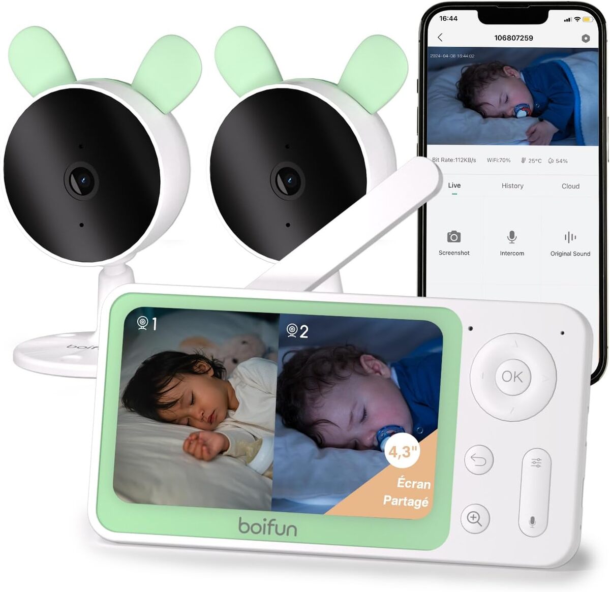 Test du babyphone BOIFUN : surveillance 1080P avec 2 caméras