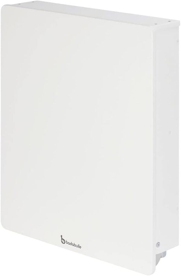 Badabulle Table à langer Pliable Plouf - Table à Langer Murale Rabattable - Ultra Compacte pour Petites Pièces - Matelas à Langer Inclus - Etagère Intégrée