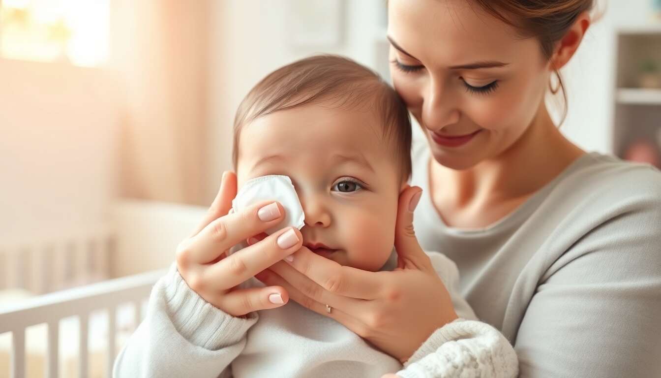 Hygi&egrave;ne du visage et des yeux de b&eacute;b&eacute;