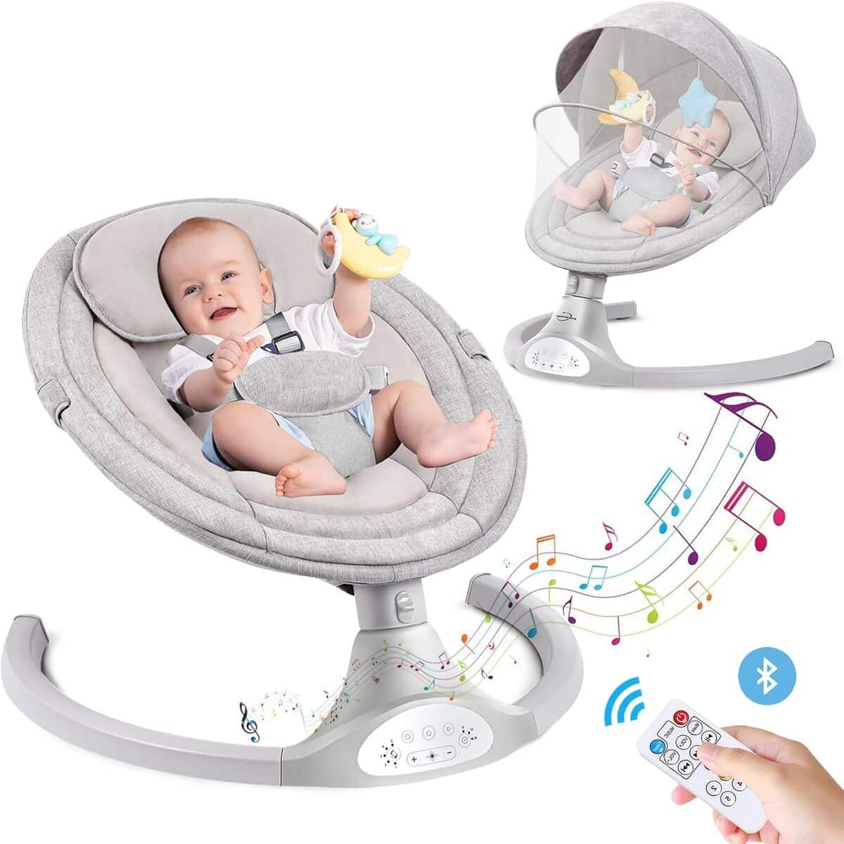 Test balancelle électrique bébé : transat avec berceuse et bluetooth
