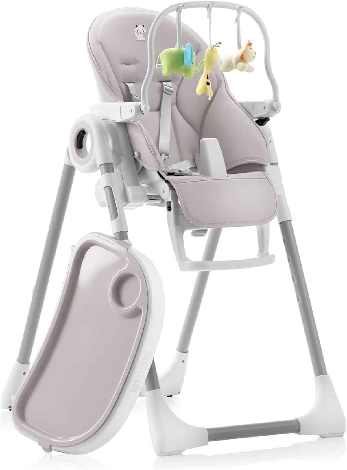 Test : chaise haute bébé évolutive Sweety Fox pliable et réglable en gris clair