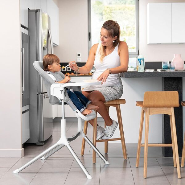 Babymoov - Chaise haute Slick Grey 2 en 1, Transat et Chaise haute