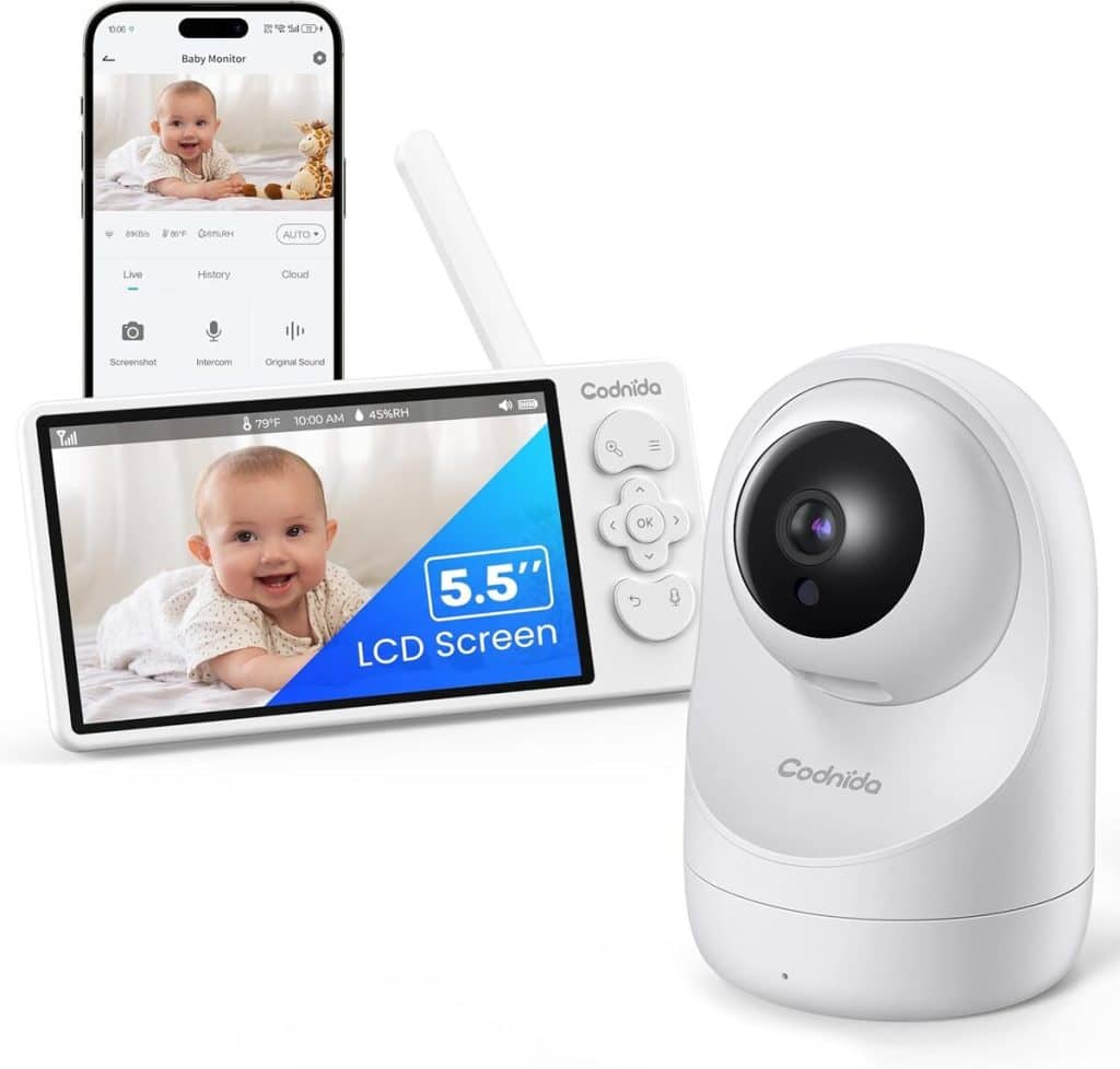 Test : babyphone Codnida 5.5" LCD avec suivi auto et vision nocturne