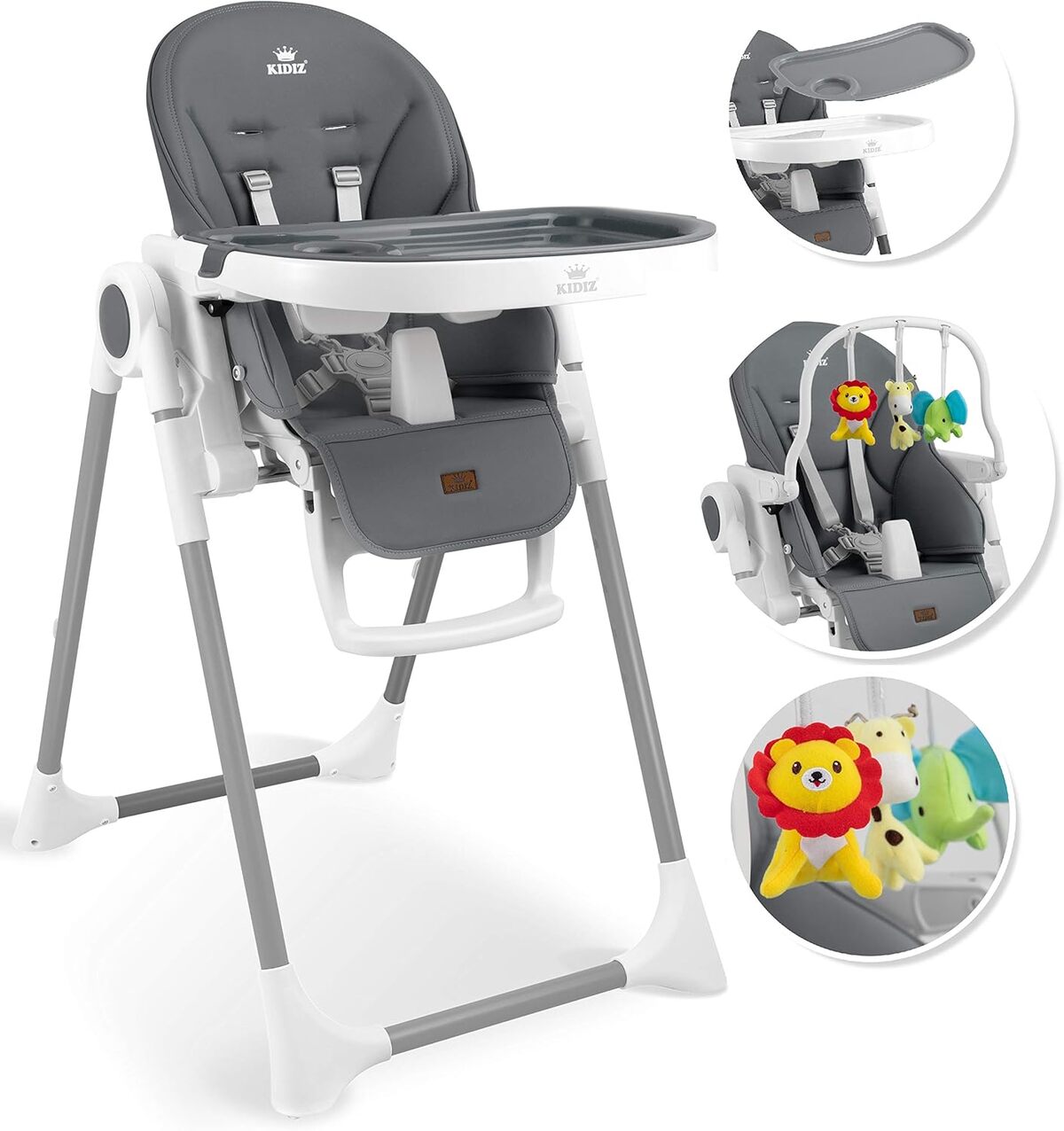 Test : chaise haute 3 en 1 Kidiz® gris foncé