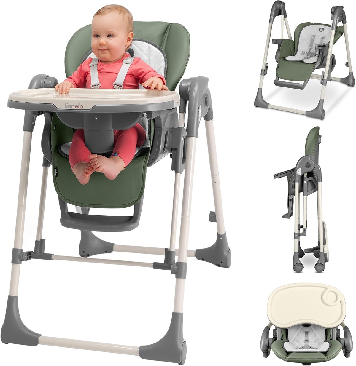 Test du transat évolutif Lionelo Laurice olive 2-en-1