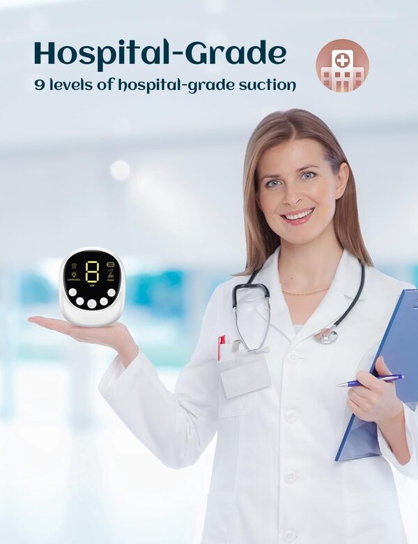 X-Bosak Aspirateur nasal pour bébé, qualité hospitalière, ventouse nasale électrique avec 9 niveaux d'aspiration réglable, rechargeable avec veilleuse et comptine, blanc