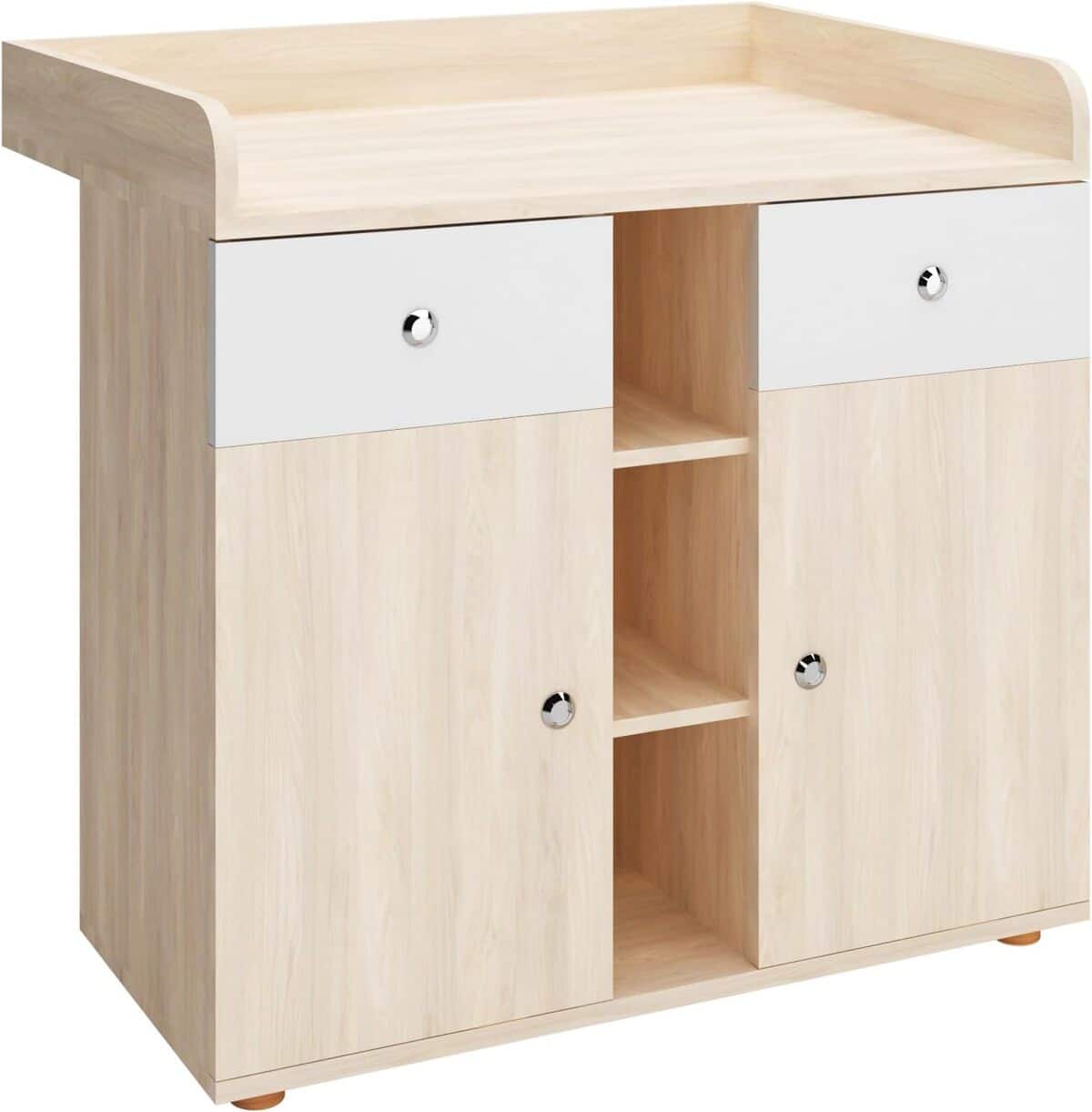 Test de la commode à langer Infantastic® avec tiroirs et compartiments