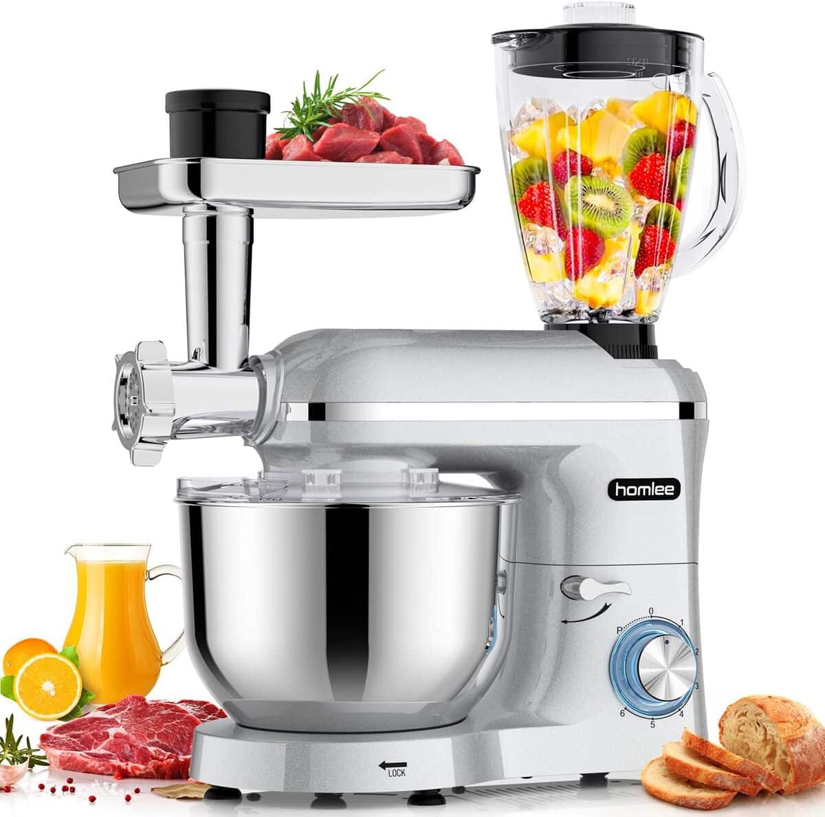 Test du robot pâtissier multifonctions Homlee 1800W