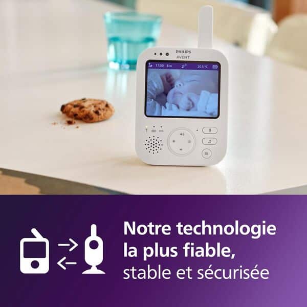 Philips Avent Babyphone vidéo Premium, Certifié DEKRA, privé et sécurisé avec caméra et audio, écran de 3,5