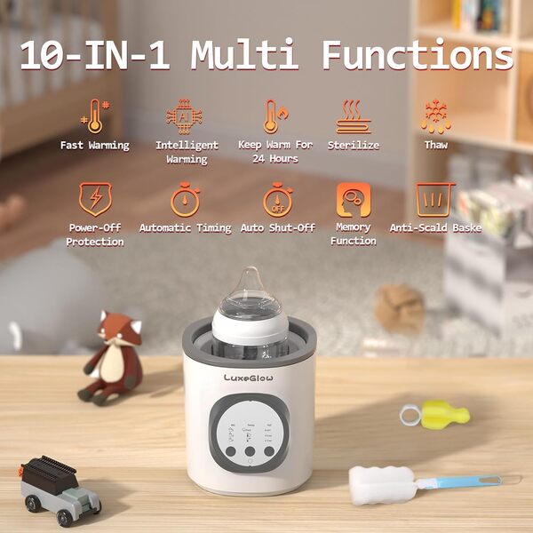 Chauffe-biberon rapide pour lait maternel et préparation, fonctionnalité 10 en 1 chauffage intelligent, contrôle précis de la température, stérilisation, design facile à transporter pour toutes les