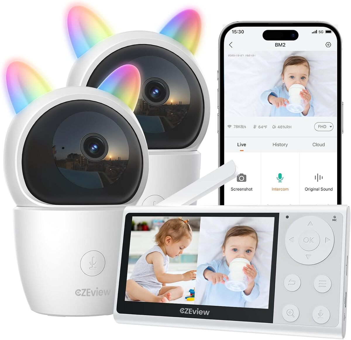 Test du babyphone CZEview 2K avec double caméra et fonctions intelligentes