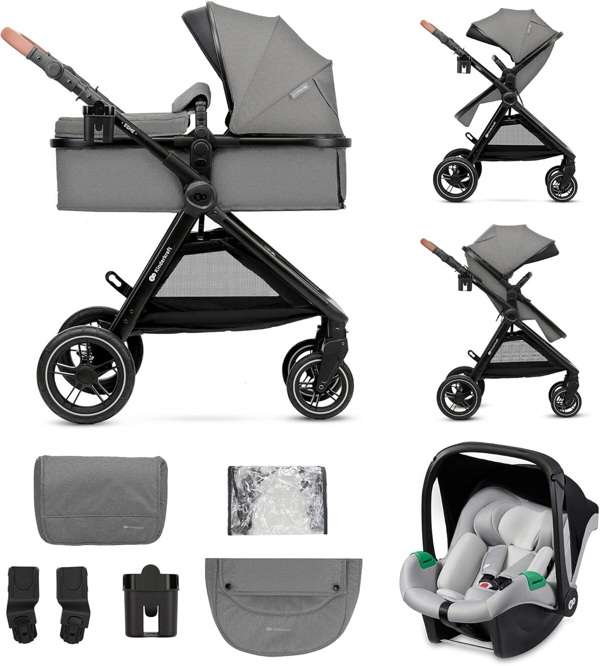Test de la poussette Kinderkraft ESME 3 en 1 : pratique et évolutive