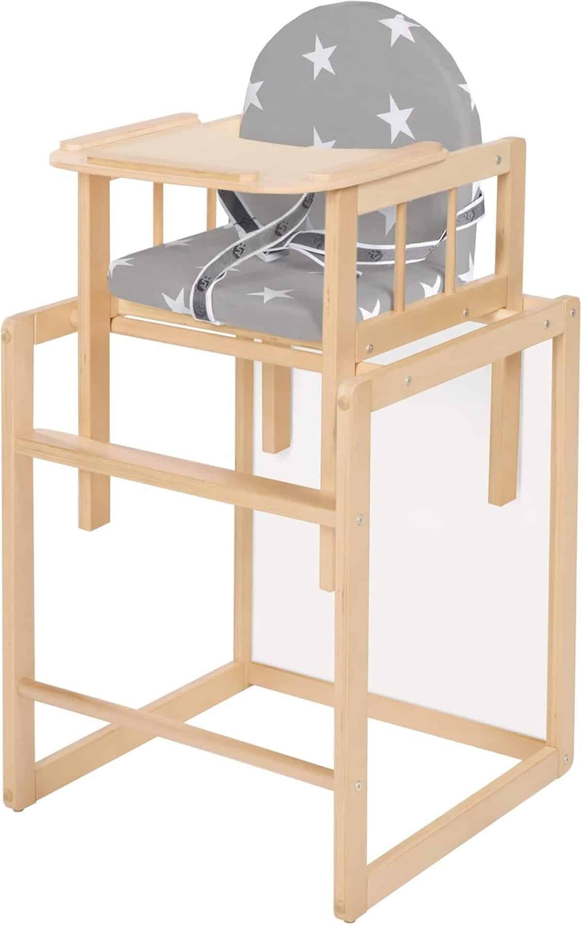 Test de la chaise haute roba Little Stars bois : convertible en table et chaise