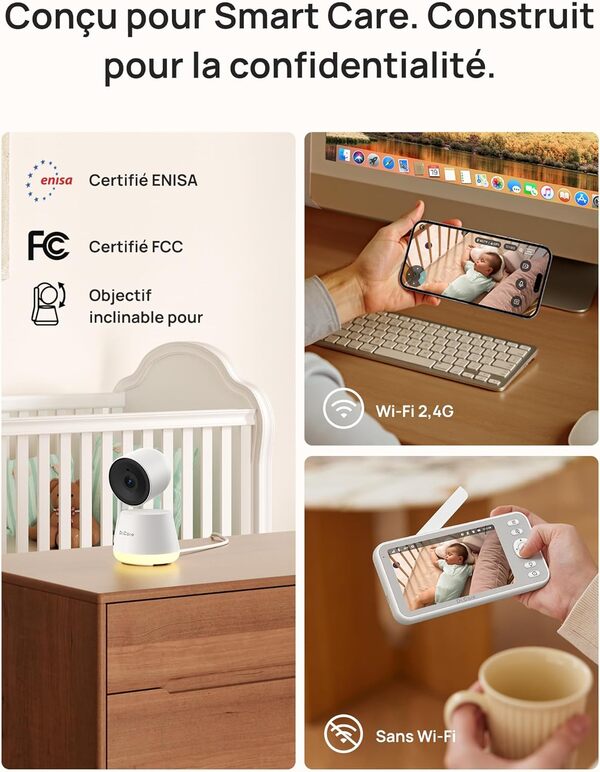 Dr.Care LumiView Babyphone Caméra WiFi 5
