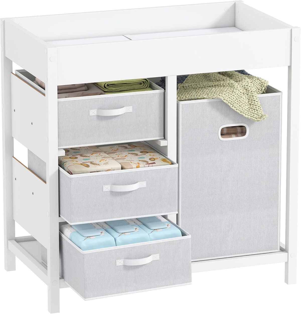 Test AIYAPLAY table à langer 4 tiroirs : praticité et style blanc