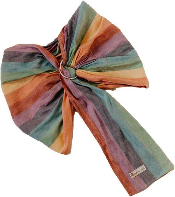 Porte-bébé en bambou et lin extra doux conçu pour être extra doux, robuste et souple (Rainbow Brite)