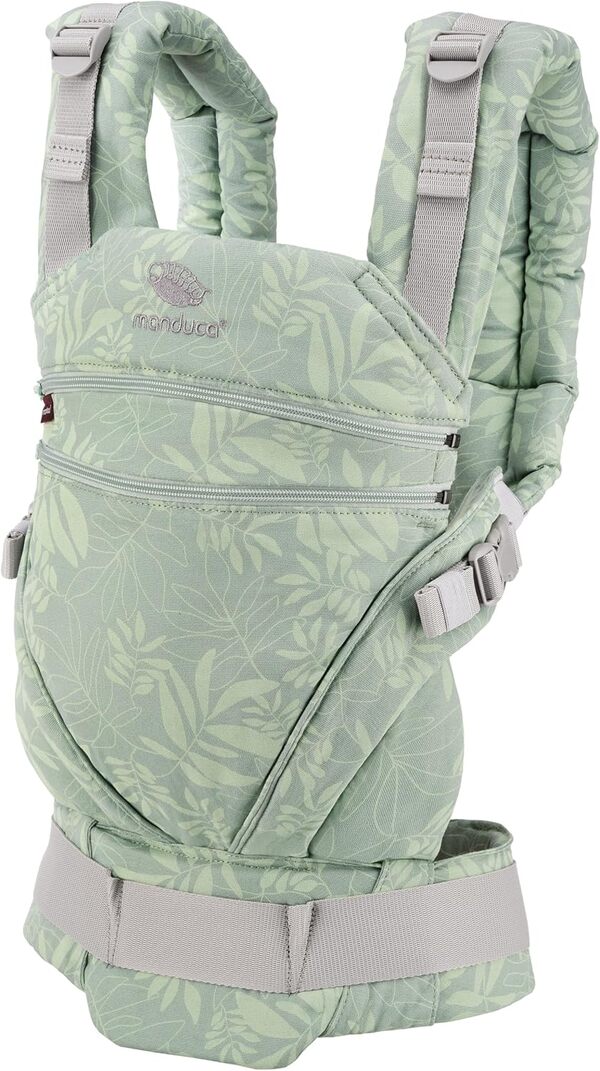 manduca XT Baby Carrier - Porte Bebe - Siège ajustable, s'étend du nouveau-né au tout-petit - Porte bébé avec 3 options de portage, Botanic Green