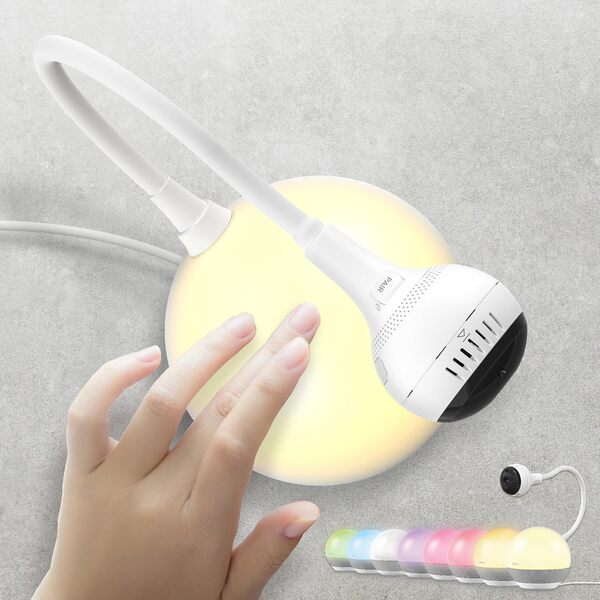 CHILLAX - Babyphone Camera Giraffe Mood Sleep Trainer - Écran LCD HD 5'' - Caméra 360° 1080p - Tige Flexible - Apprentissage du Sommeil & Veilleuse Multicolore - Talkie-Walkie - WiFi on/Off - App