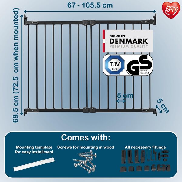 BABYDAN-Barriere de securite metal flexi fit, no