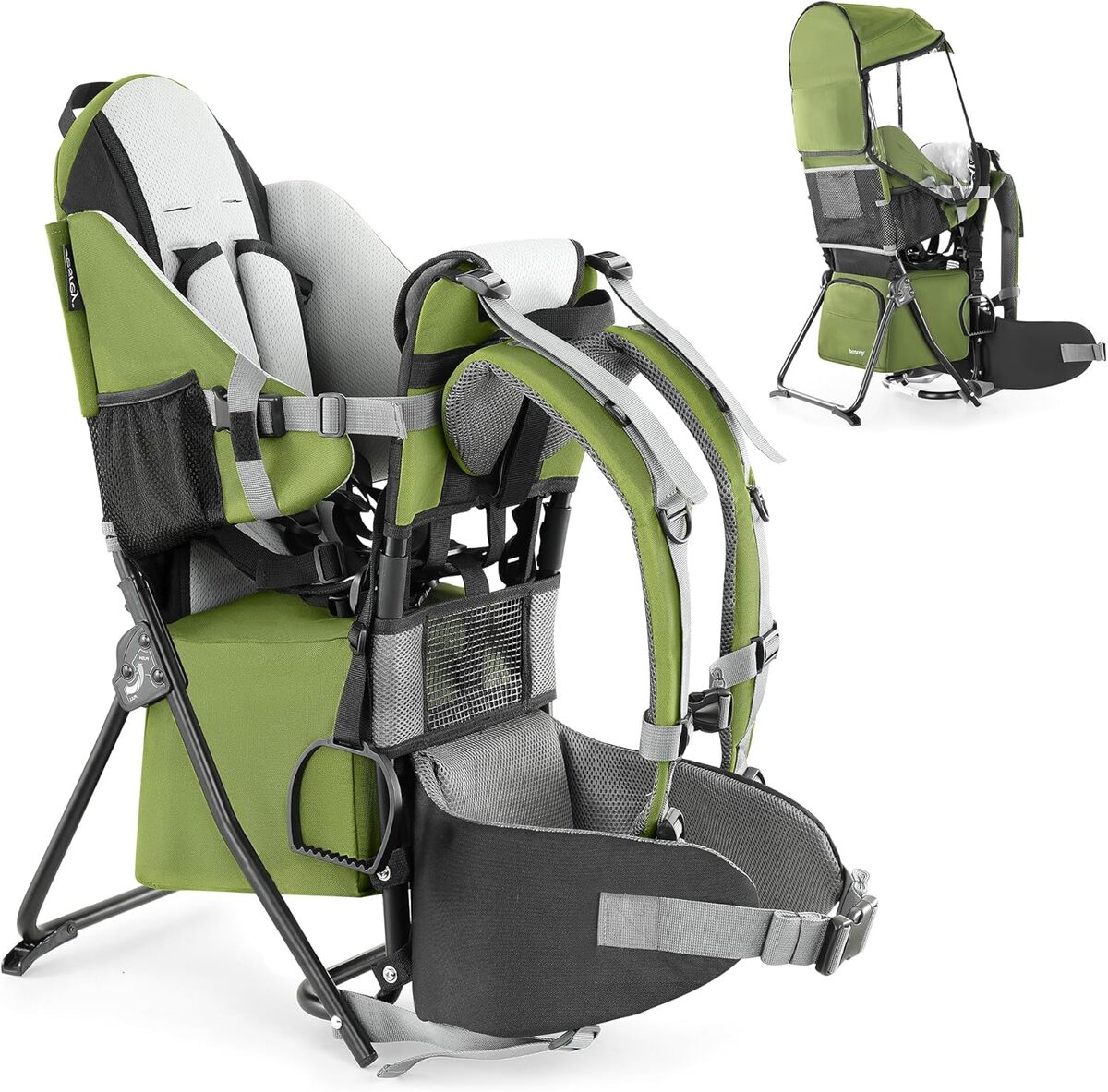 Test du porte-bébé de randonnée besrey vert armée