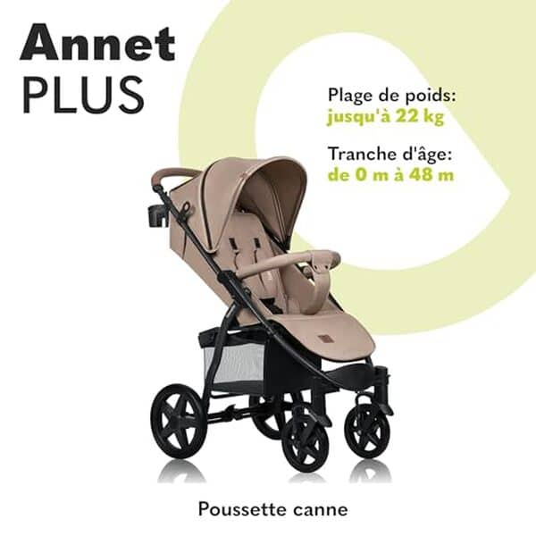 Découvrez la maniabilité et le confort de la poussette Lionelo Annet Plus pour un transport en douceur de votre enfant jusqu'à 22 kg