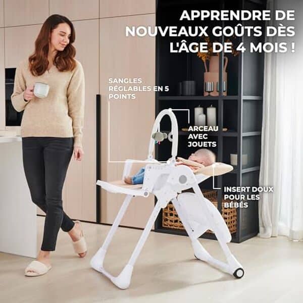 Découvrez notre test de la chaise haute 2 en 1 Kinderkraft TUMMIE beige : un siège polyvalent, design et sécurisé pour vos enfants.