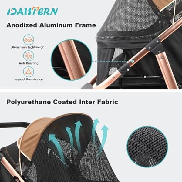 Explorez notre test complet de la poussette pliable DAISTERN pour animaux jusqu'à 30 kg : un allié pratique et confortable pour les promenades avec vos compagnons à quatre pattes.