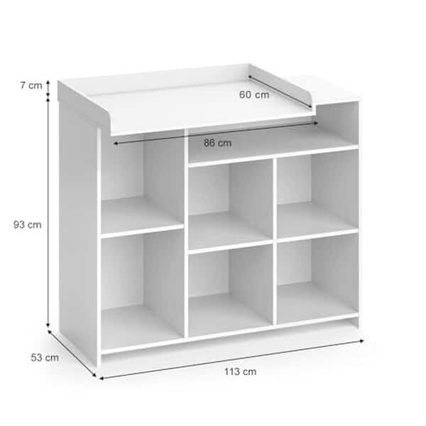 Découvrez notre évaluation détaillée de la commode à langer Vicco Oskar 113 cm avec 4 boîtes incluses : design, praticité et avis d'utilisateurs pour un choix éclairé  !