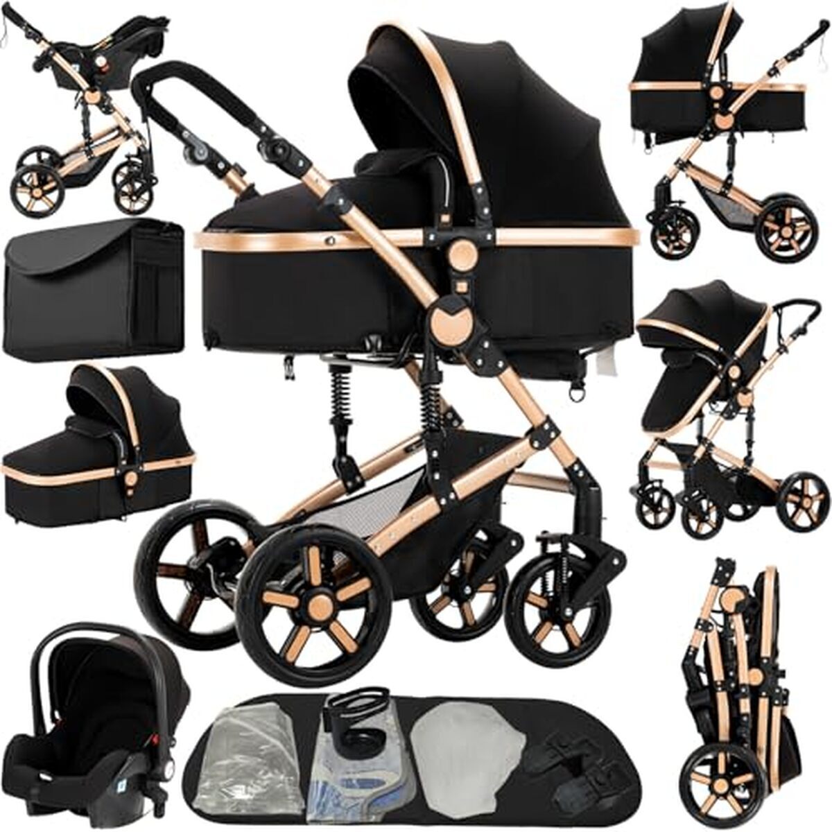 Test de la poussette Reenborn 3 en 1 : cadre aluminium et pliable