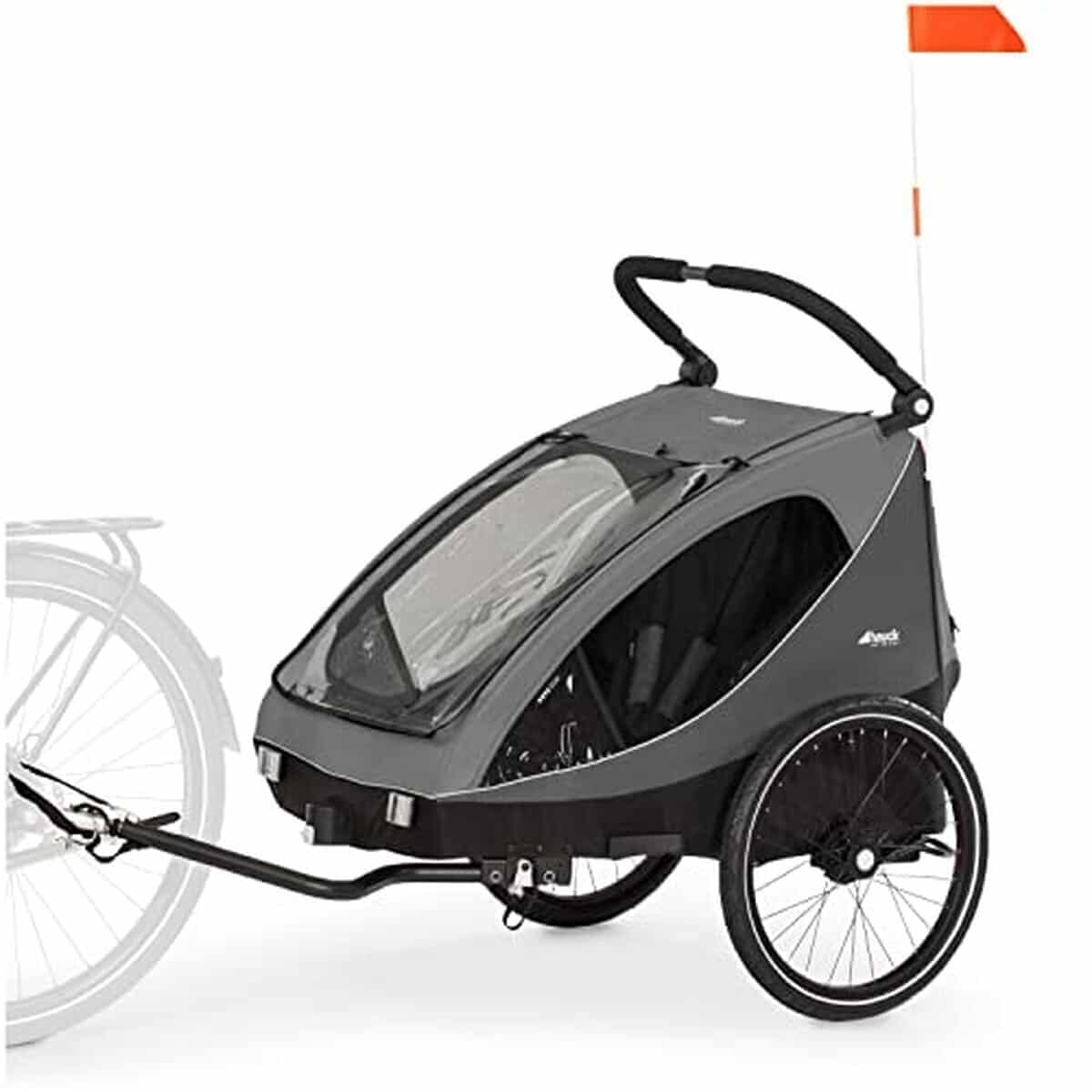 Test de la remorque vélo hauck Dryk Duo : pratique et spacieuse pour 2 enfants